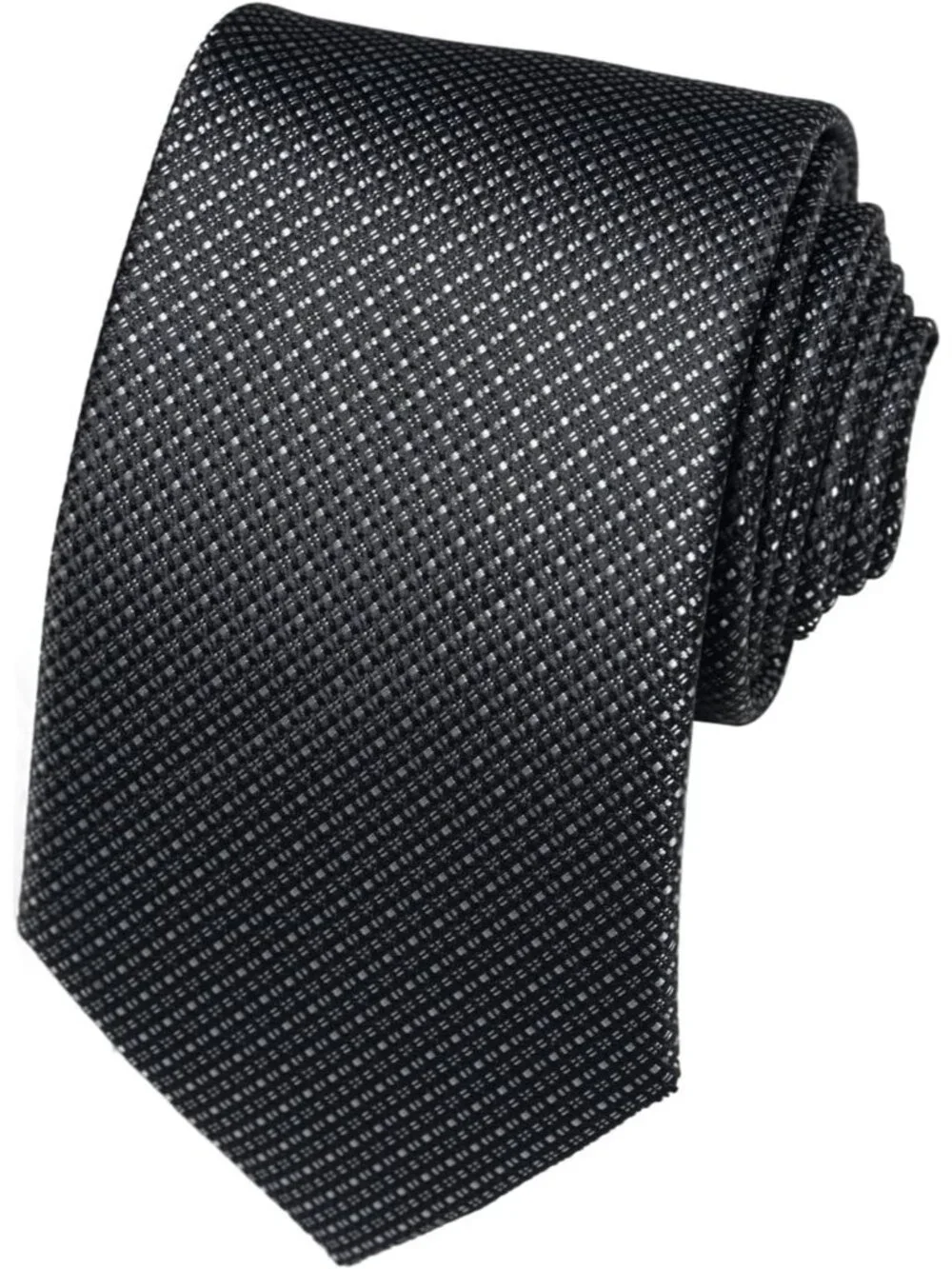 Men's Black 100% Microfiber Houndstooth Formal Classic Necktie For Business